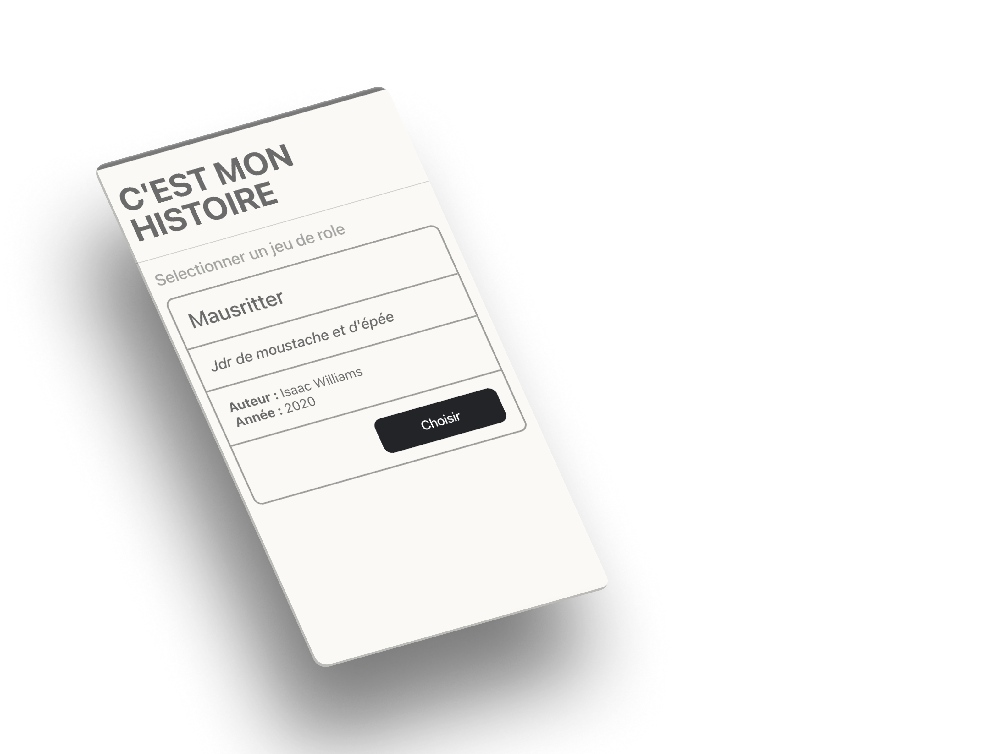 JDR solidaire : C'est mon Histoire